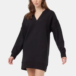 Tentree size M Treefleece rib insert dress black oversize sweater dress NEW